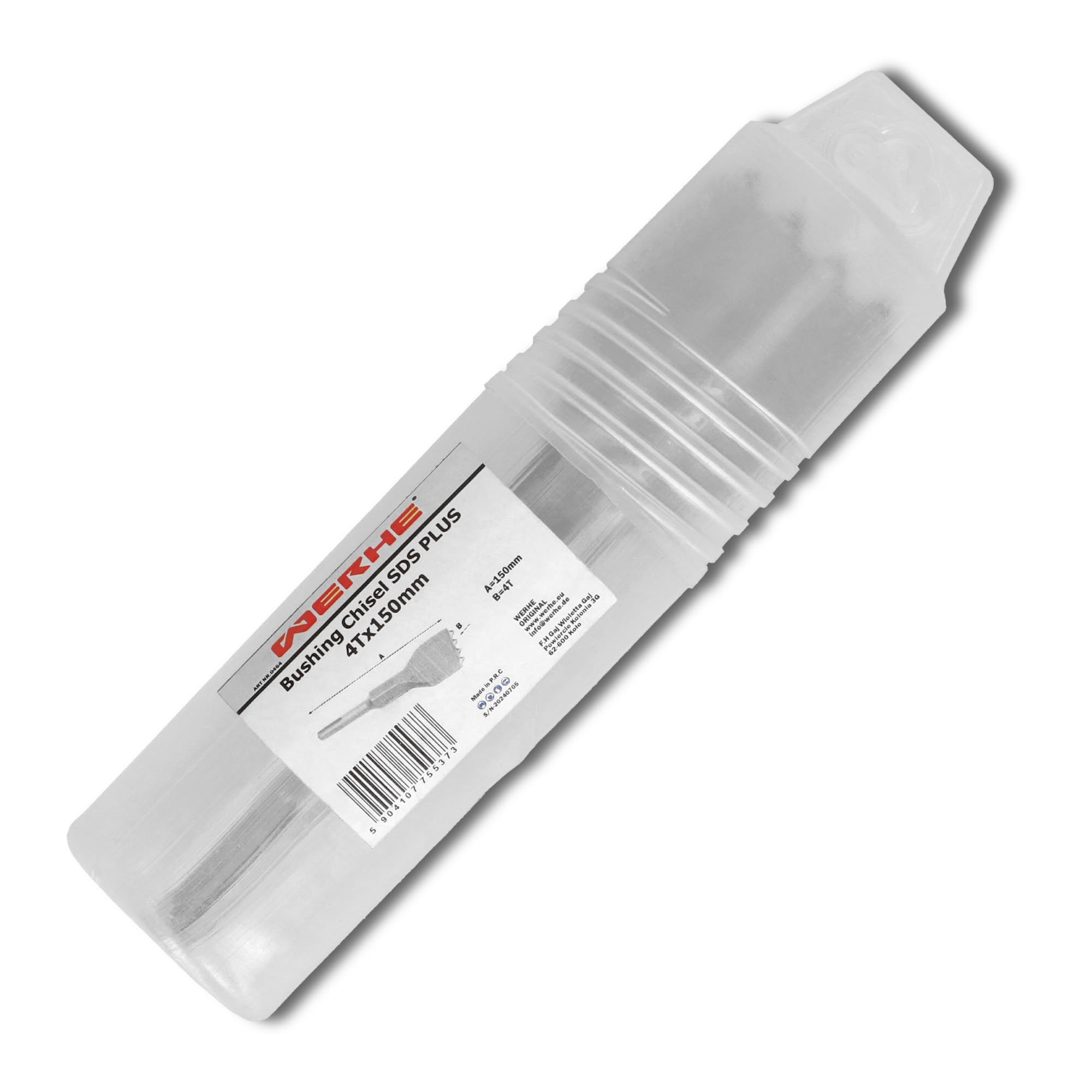 Scalpello martellatore WERHE SDS PLUS 4 denti, 150 mm – Per la lavorazione di calcestruzzo e pietra
