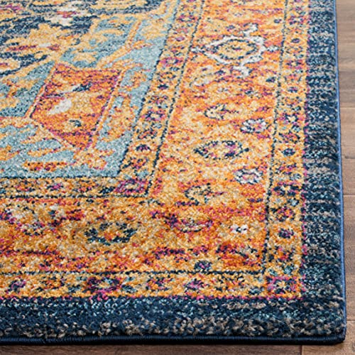 Tapete SAFAVIEH Evoke 4 x 6 pies Azul/Naranja miniatura 4
