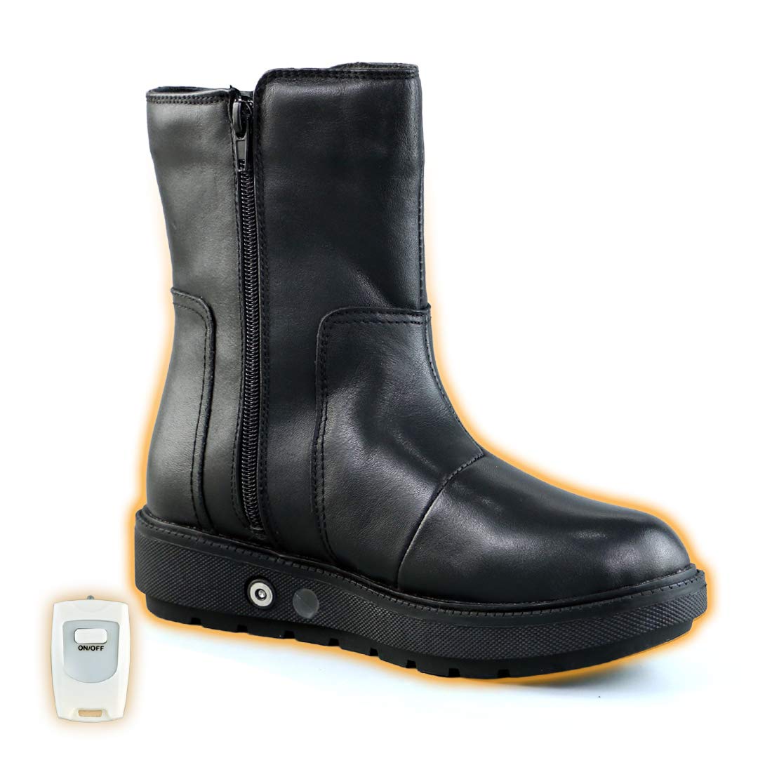 HMSPACESWomen's Rechargeable Heated Zipper Booties, Warm Snow Fur Ankle Shoes Cold Feet, Mom Girls Grandma in Cold Weather Winter (5, Black)