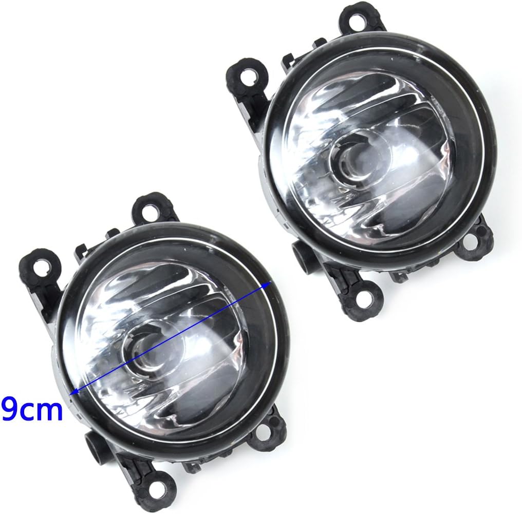 beler A Pair Driver Passenger Sides Fog Light Lamp 55W Waterproof Front Bumper Driving Lights Replacement in Box for Acura Honda Ford Nissan Subaru Lincoln Suzuki (H11 Bulbs)