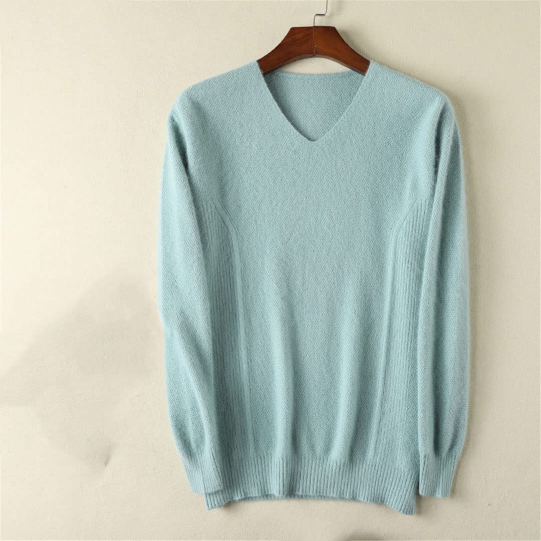 Vogrtcc Męski kaszmirowy sweter Swetry Casual Duży rozmiar Topy Ciepłe Koszule Kurtki Sweter z dekoltem w serek, Jak pokazano, S