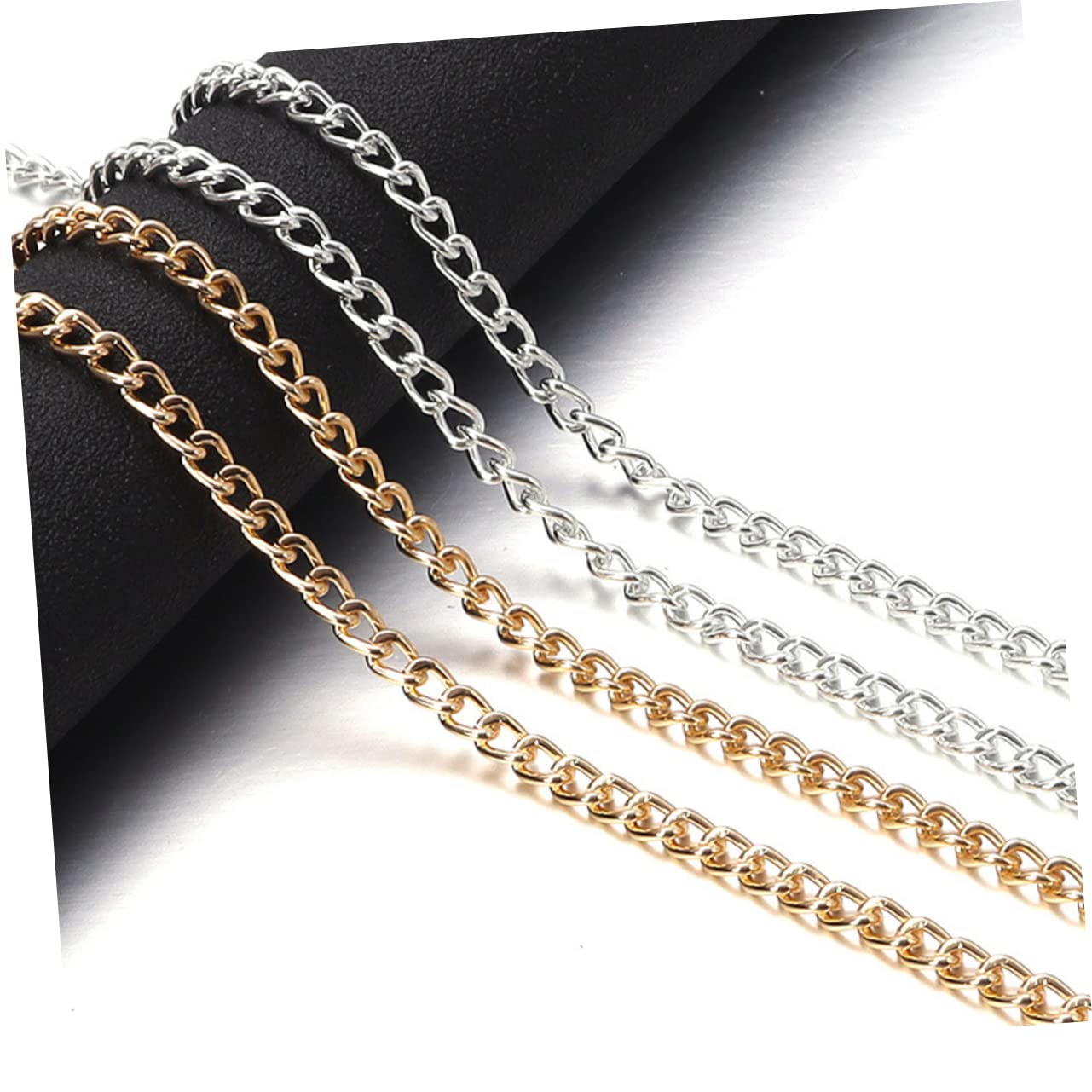 Abaodam 5 Rollos Cadena De Bolsa Reemplazo De Asas De Cartera Clips De Vestir Manija De La Correa De La Cadena Del Bolso Cadena De La Correa Del Bolso Aluminio Metal