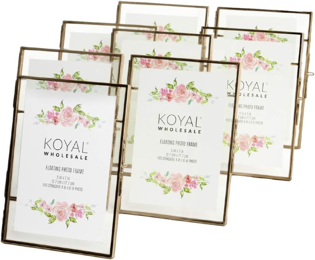Koyal Wholesale Pressed Glass Floating Photo Frames 5 x 7