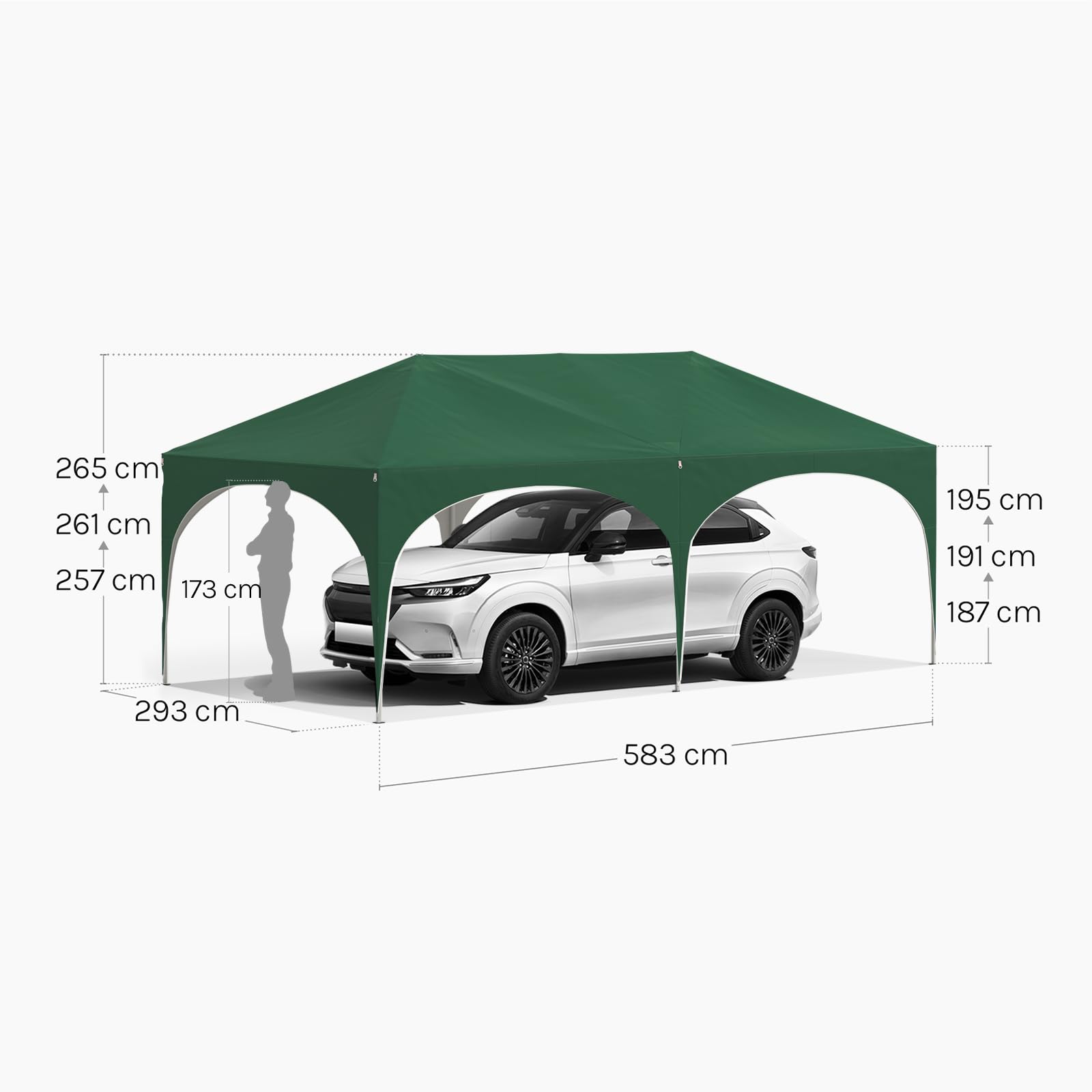 WOLTU Carpa Plegable 3x6 m, Gazebo de Jardín Impermeable, Sistema Pop Up, Pergola Jardín Marco Metalico, con Puertas y Vetanas, Pabellón Cenador para Camping Picnic Playa, Verde