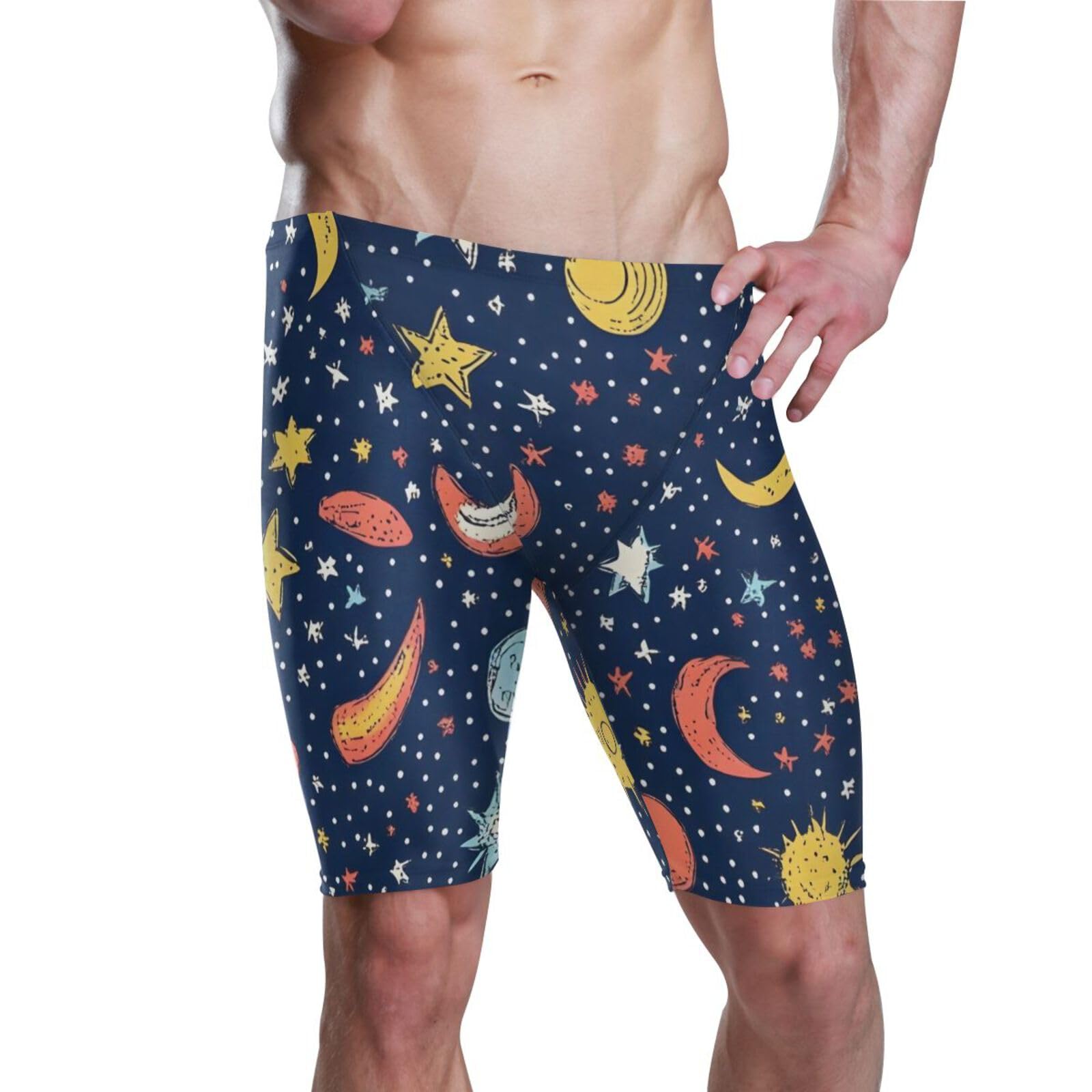 UMIRIKO Space Planet Galaxy Men's Athletic Swimwear Jammers Swimsuits Racing Training Pants M 202b8292