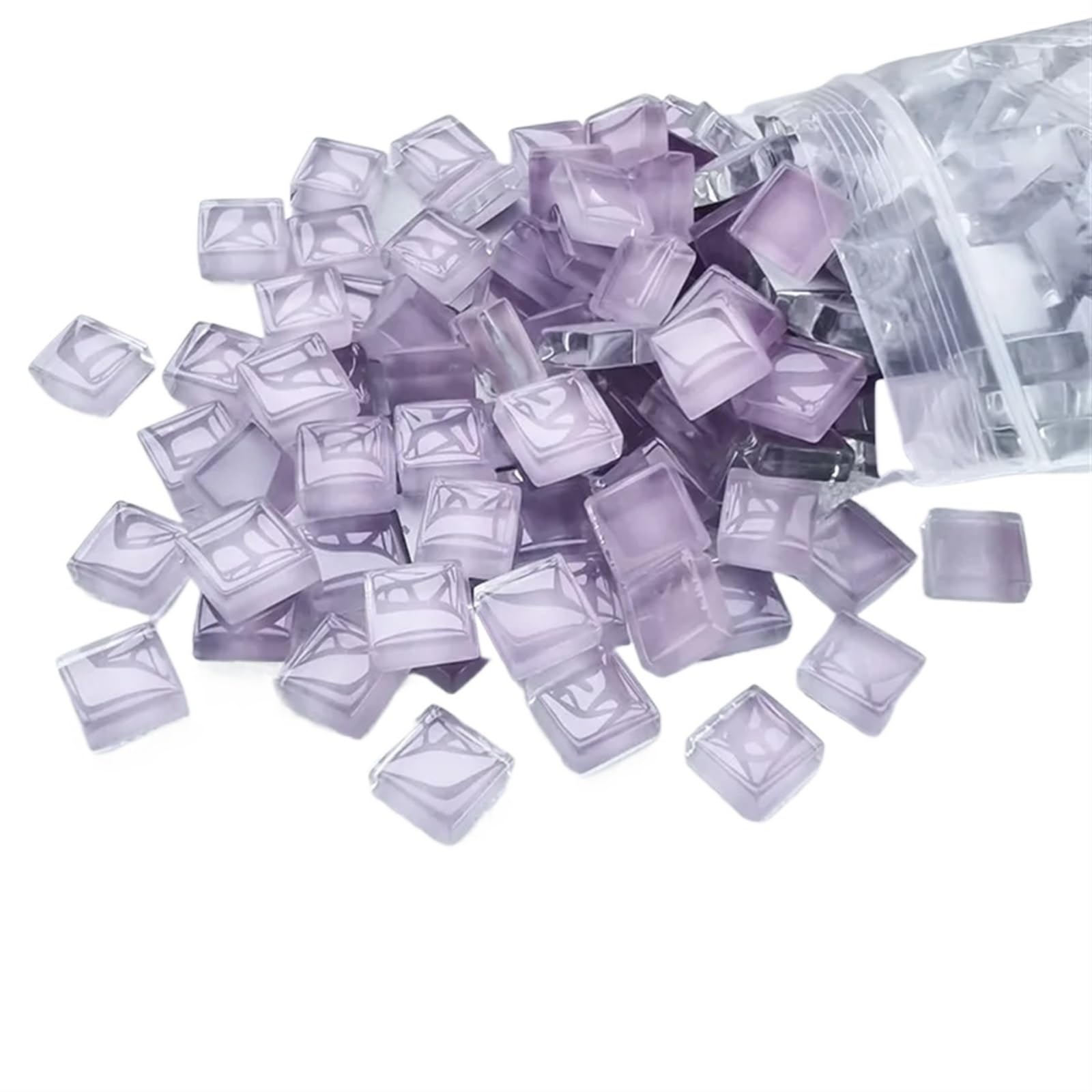 Azulejos de mosaico poligonales Arts, Azulejos de mosaico con espejo vidrio, multicolor, 1 cm x, paquete 100(Lilac,1cm*1cm)