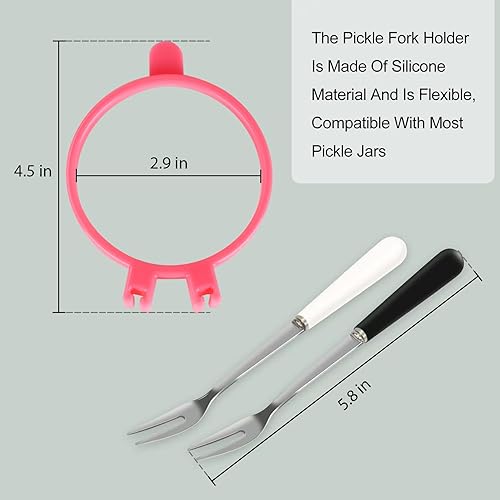 Miniatura 4 de Tenedor para pepinillos compatible con la mayoría de los frascos de conserva, tenedor de acero inoxidable duradero para una fácil extracción de