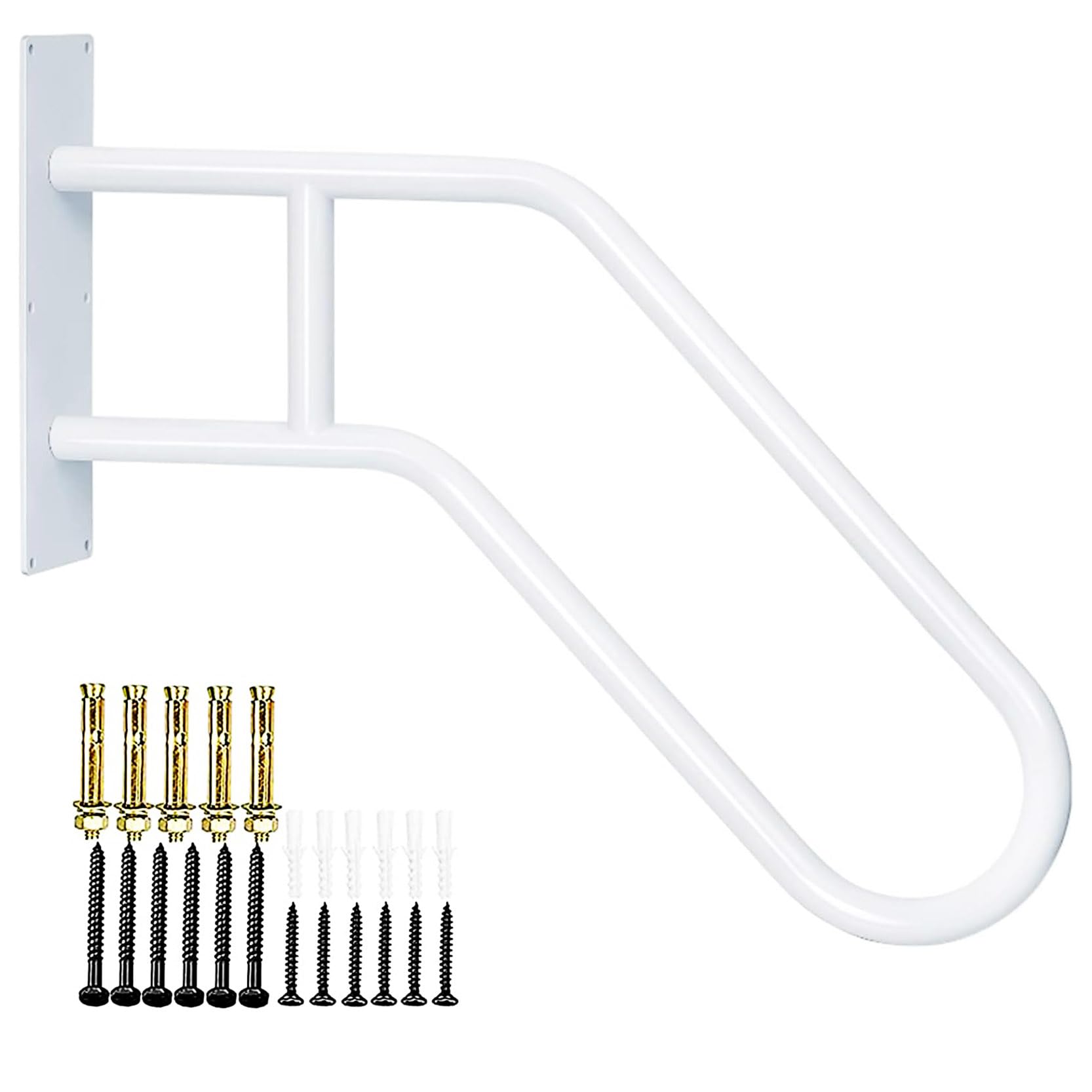 FKXSXAZ Handrails for Outdoor Steps Stair Railing Indoor, 1 to 3 Hand Grab Bars Wall Mounted Metal Rail The Elderly, Kids, Disabled, Pregnant Women