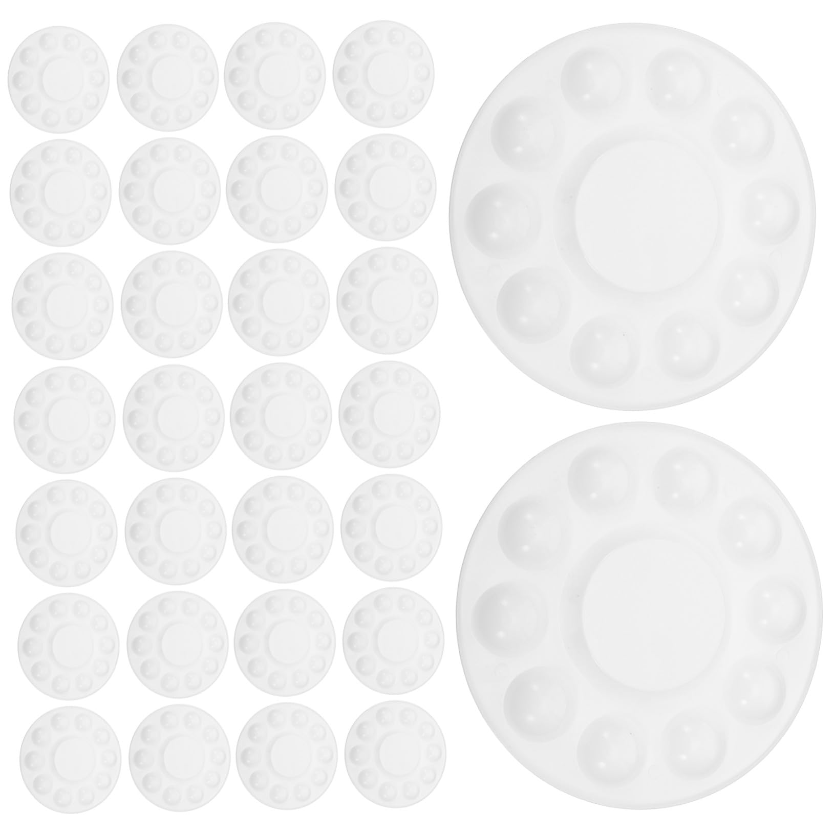 Angoily 50 Stück Aquarellpalette Tablett Malen Tabletts Pallet malen Plastik -Aquarellpalette Plastikfarbenpalette Plastikmischschale White