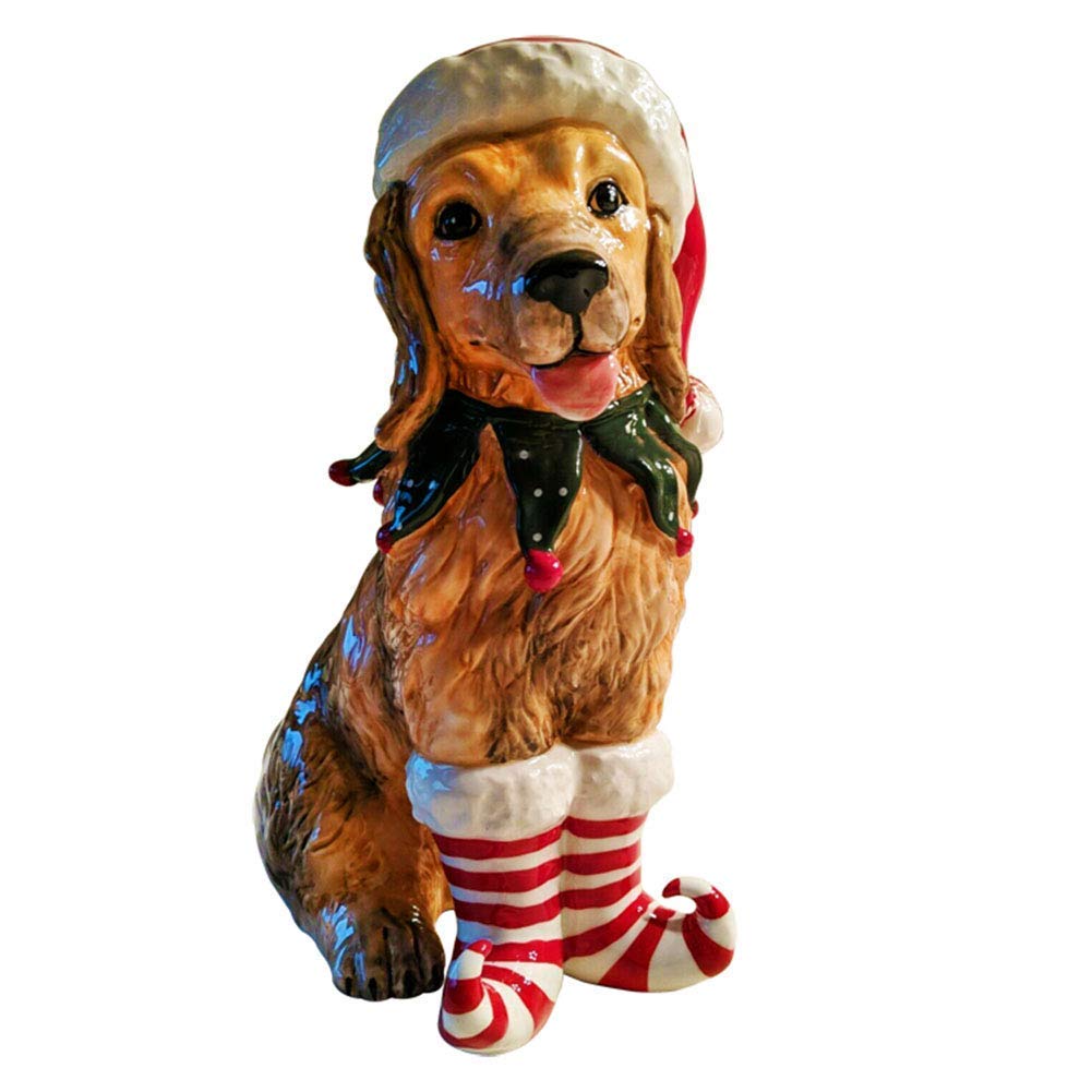 Buy Dog Sculpture Decoration, Golden Retriever Model Statue Ceramic