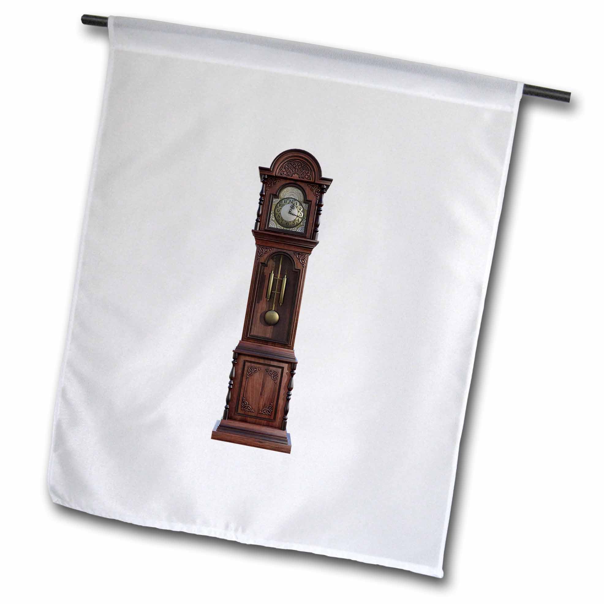 3dRose A cherry wood antique grandfather clock in tall box form and spindles - Flags (fl-376275-1)