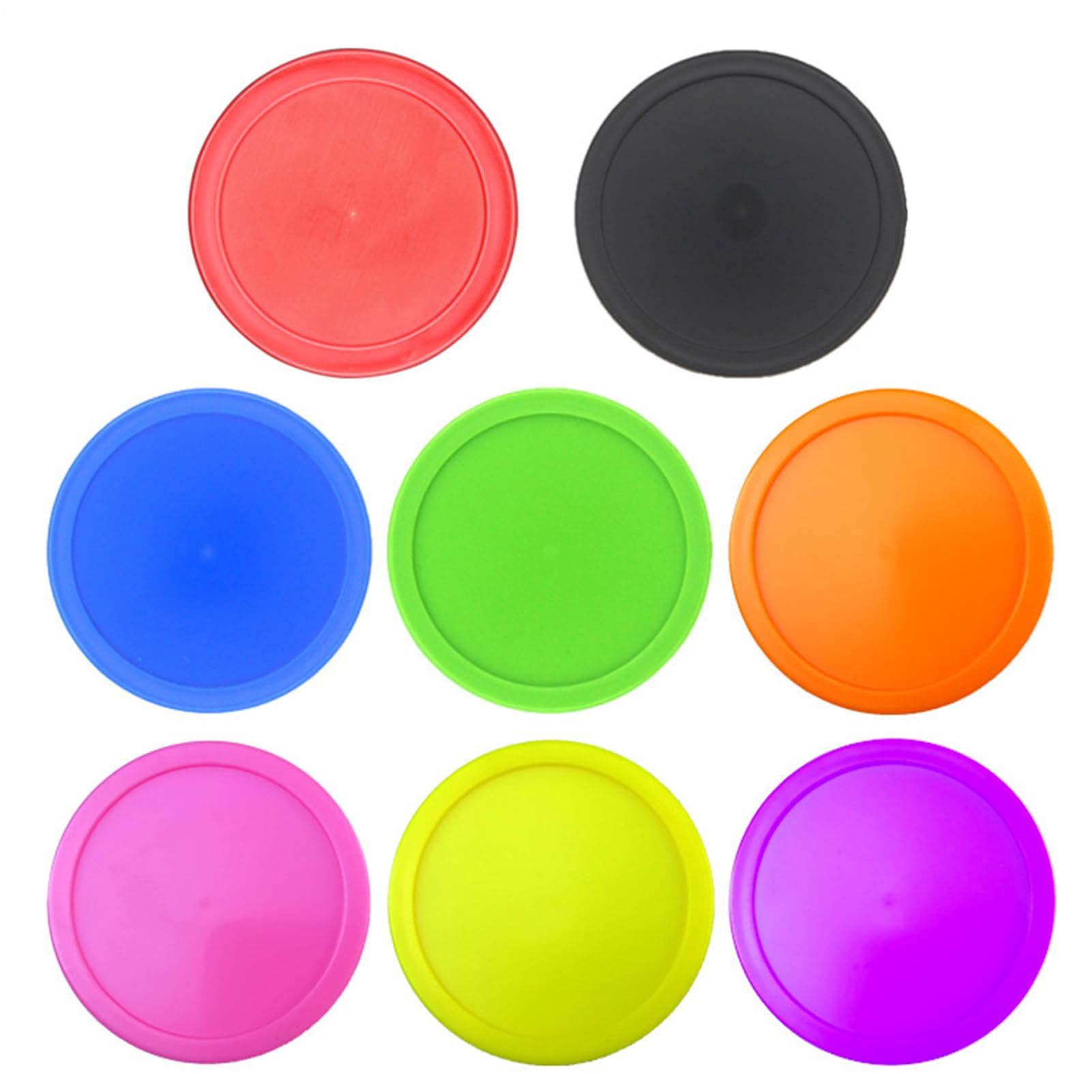 Lot de 8 palets de hockey sur glace multicolores pour jeux de table | Accessoires de rechange lumineux, légers, , flexibles, lisses pour et adultes, divertissement à domicile, sports
