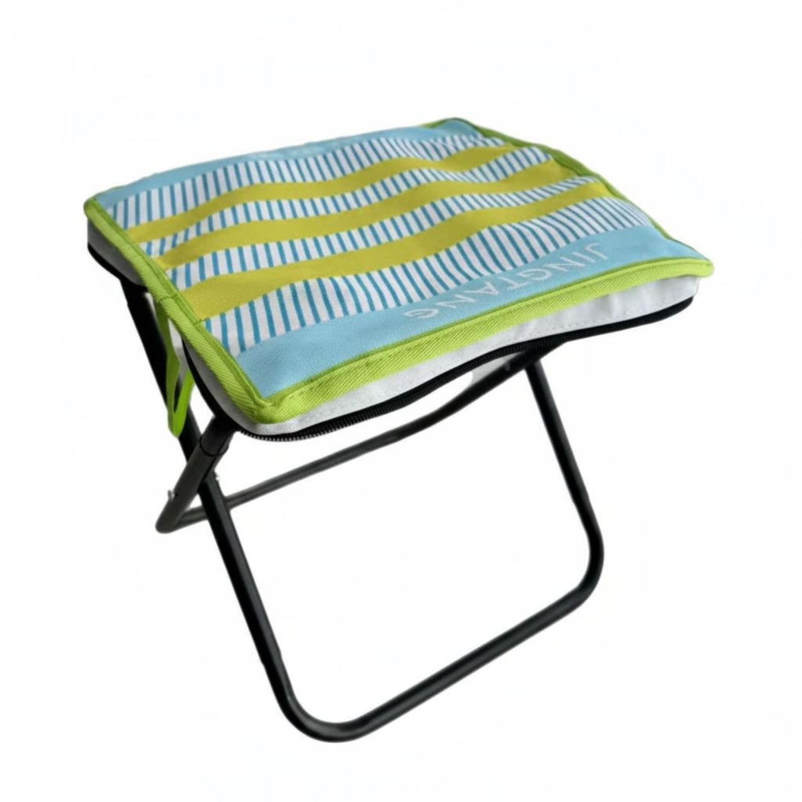 Metal Frame Padded Folding Stool Striped Portable Folding Stool Foldable Furniture Cushioned, L-image-44