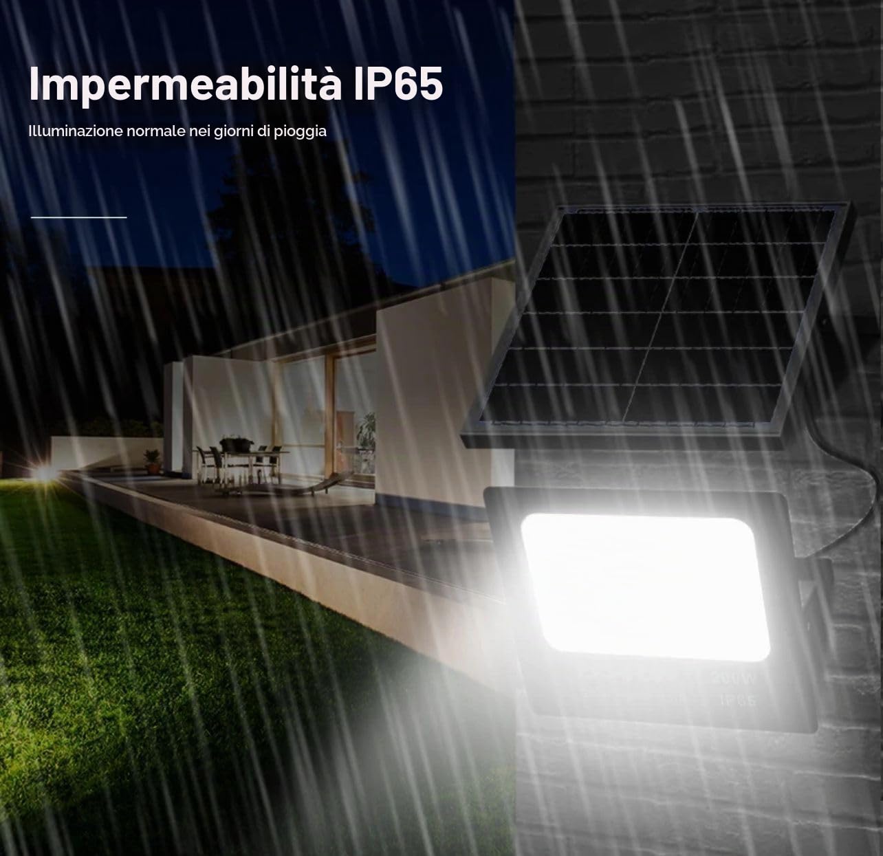 Generico Faretto LED Solare da Esterno 300W, Faro con Sensore Crepuscolare e LED Ultra Luminosi per Giardini, Cortili e Aree Esterne, Sesnsore di Movimento Casa,Giardino,Parcheggio,Strada