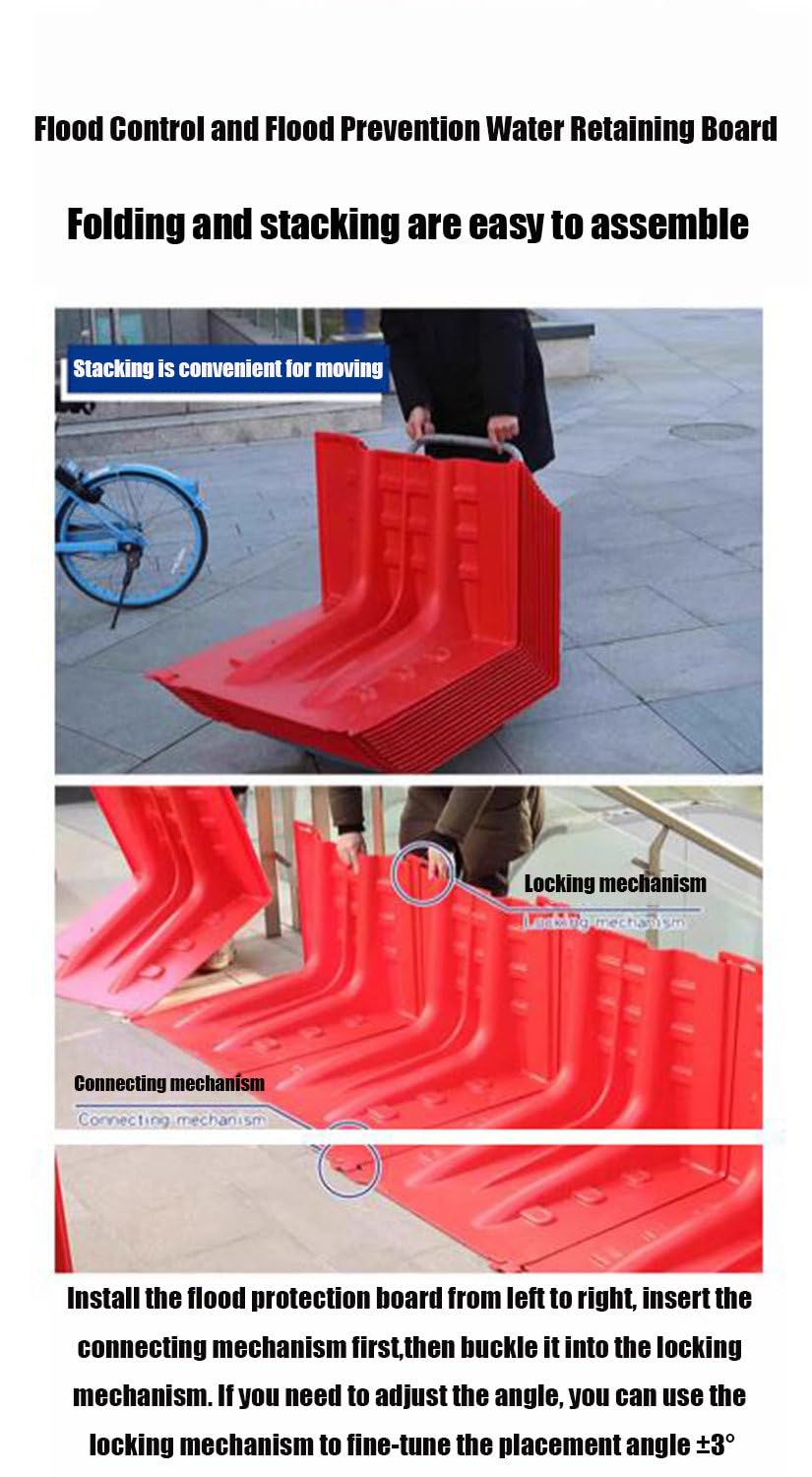 Paneles móviles de protección contra inundaciones, barreras antiinundación, Paneles antiinundación extraíbles de plástico ABS en Forma de L, Impermeables, para garajes subterráneos. 2piece
