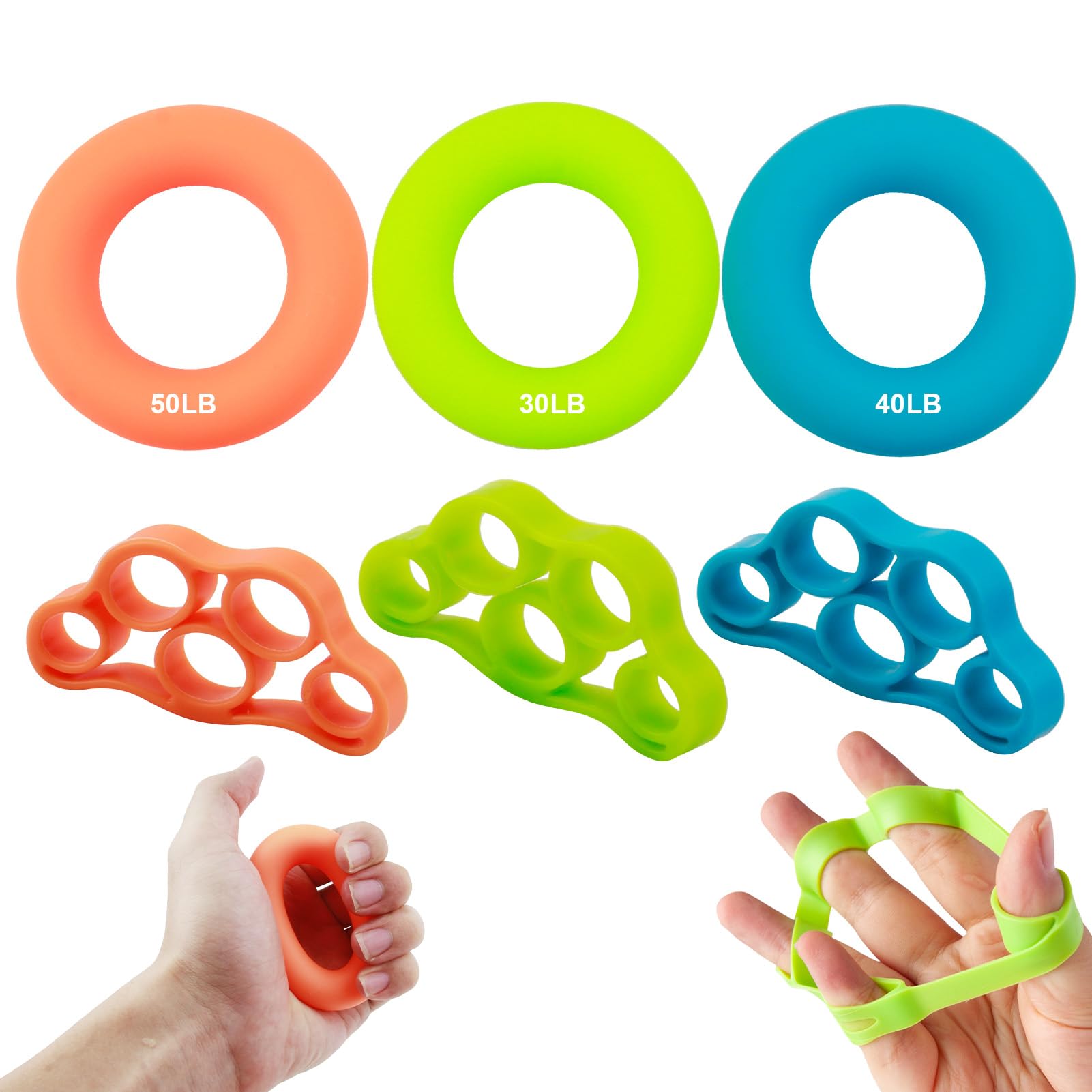 6 Stück Fingertrainer Aus Silikon – Hand- & Griffkrafttrainer Für Klettern, Musik, Rehabilitation & Fitness