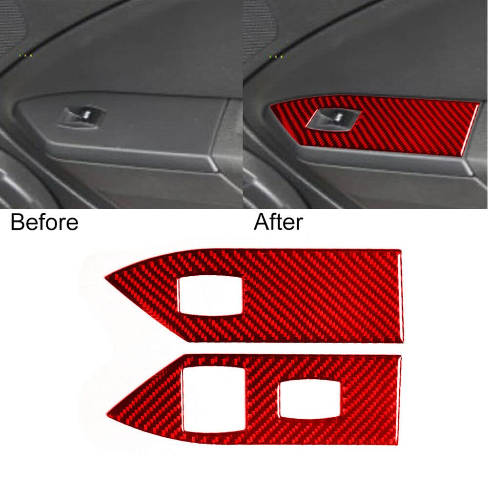 Car Interior Accessories 33PCS red Carbon Fiber Complete Set of Interior Decals Decorative Set for Ford Mustang 05-09 — view 8