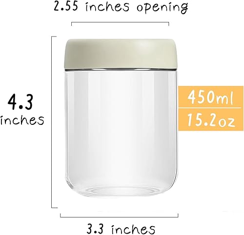 Miniatura 10 de Paquete de 3 tarros de vidrio de 9.8 onzas con tapas herméticas, recipientes de avena durante la noche con tapas, tarros de ensalada Mason de boca