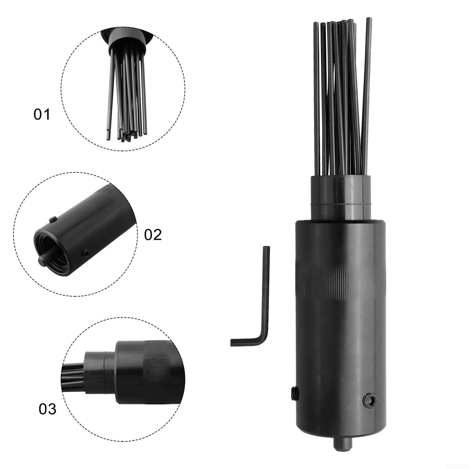 Cabezal de repuesto de 90 psi, limpiador de escorias de aguja, cabezal de eliminación de óxido de alta eficiencia para desoxidadores neumáticos, diseño de haz de agujas para soldador (225 x