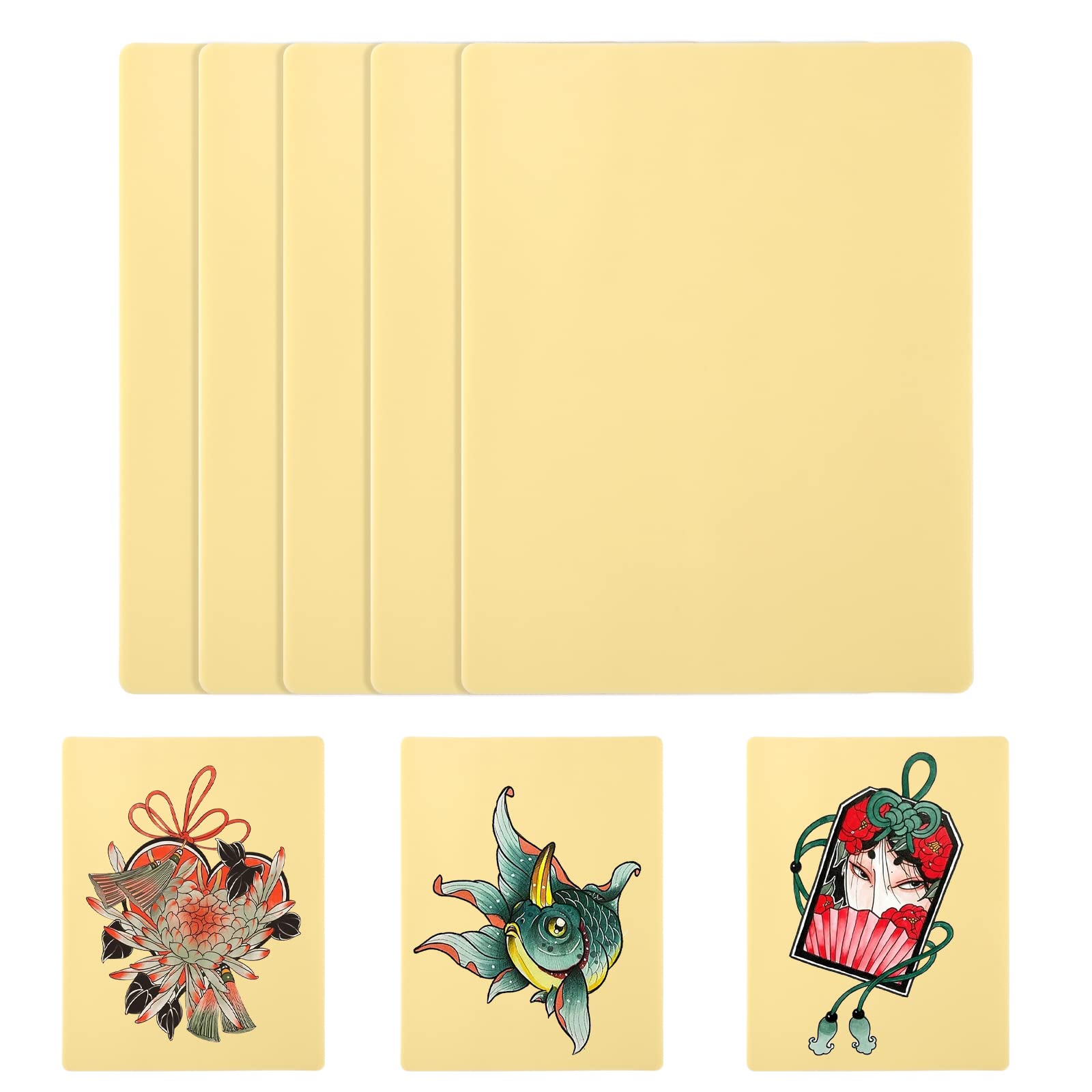 Eiptwh Fake Skin Double Sides for Tattoo Practice 5 Sheets 11.51″*7.8″ Thickness 3mm Double Sides Silicone Blank Tattoo Practice Skin