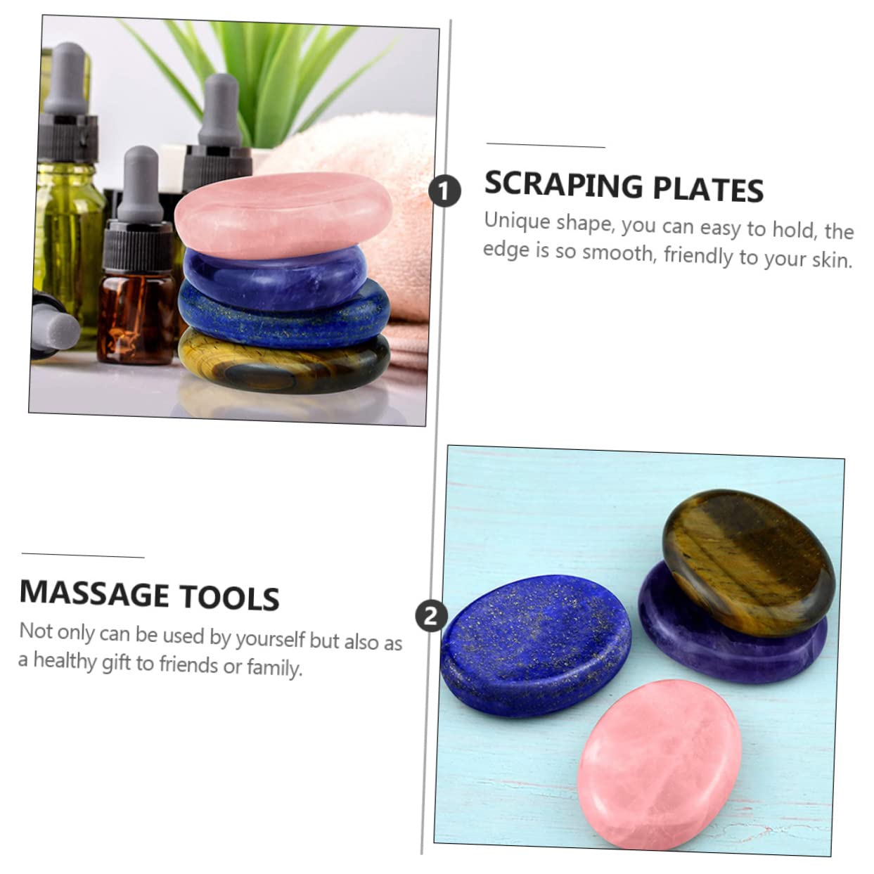 Didiseaon 3 Juegos 4 Piezas Piedra pulgar outlet exit para la cabeza masajeador de cuello rodillo de masaje masajeador de ojos tablas faciales de gua sha tableros de jade gua sha Cuerpo joya