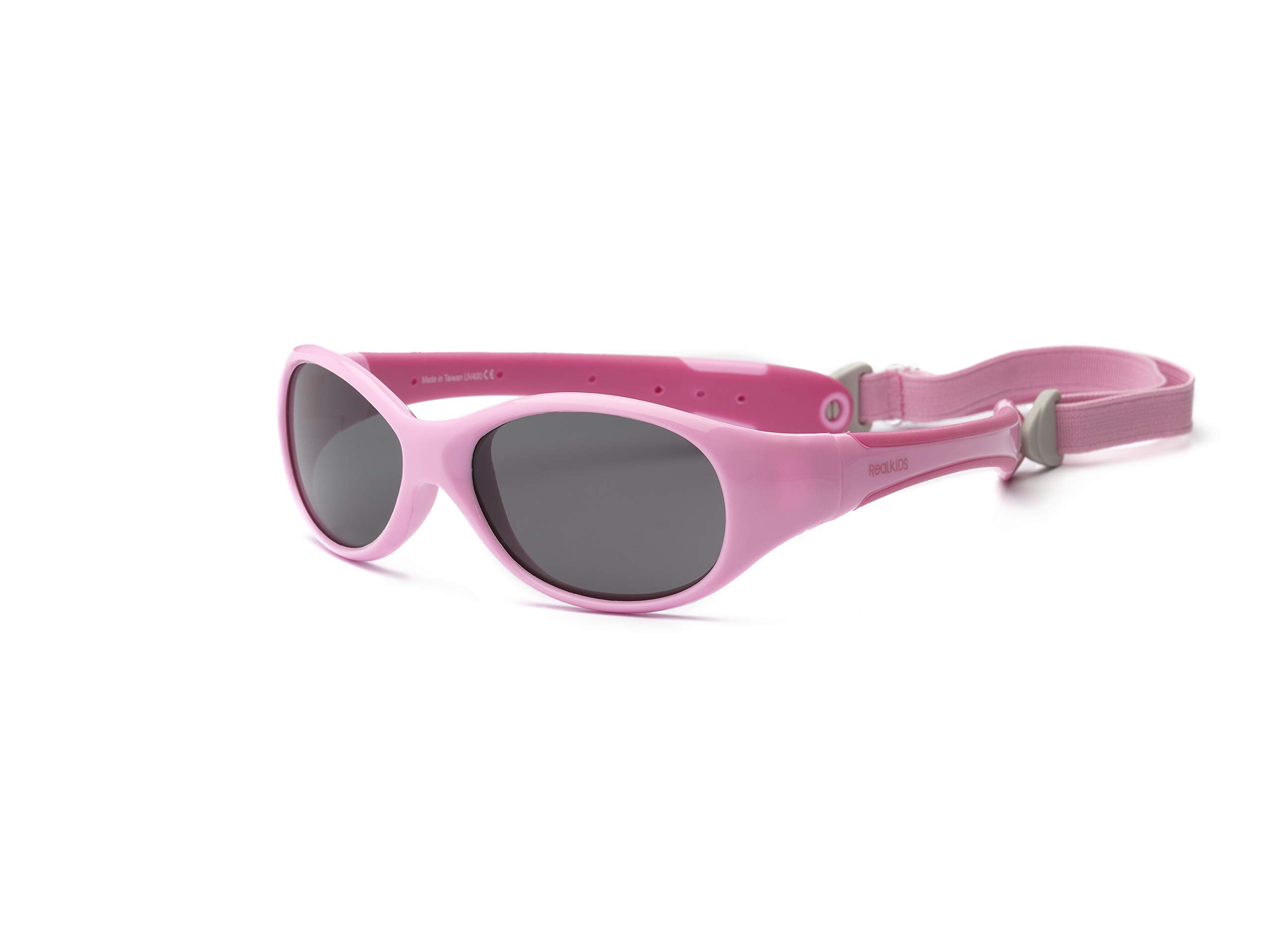 Real Kids Shades Pink/Hot Pink Flex Fit Removable Band Smoke Lens 4 Sunglasses