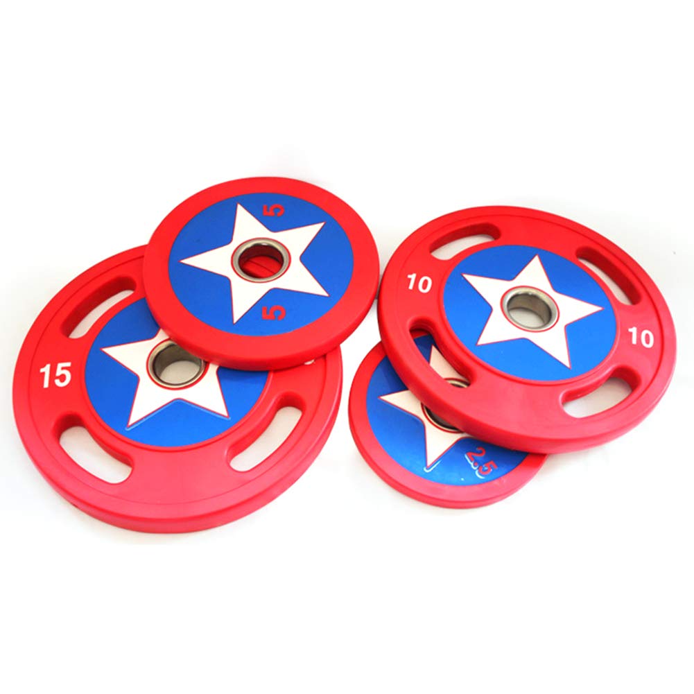 Disque de Poids Olympique, 1 Paire Panneau de Poids Portatif Haltérophilie Poids en Fonte en Caoutchouc Exercice Musculaire à Domicile,2x5kg