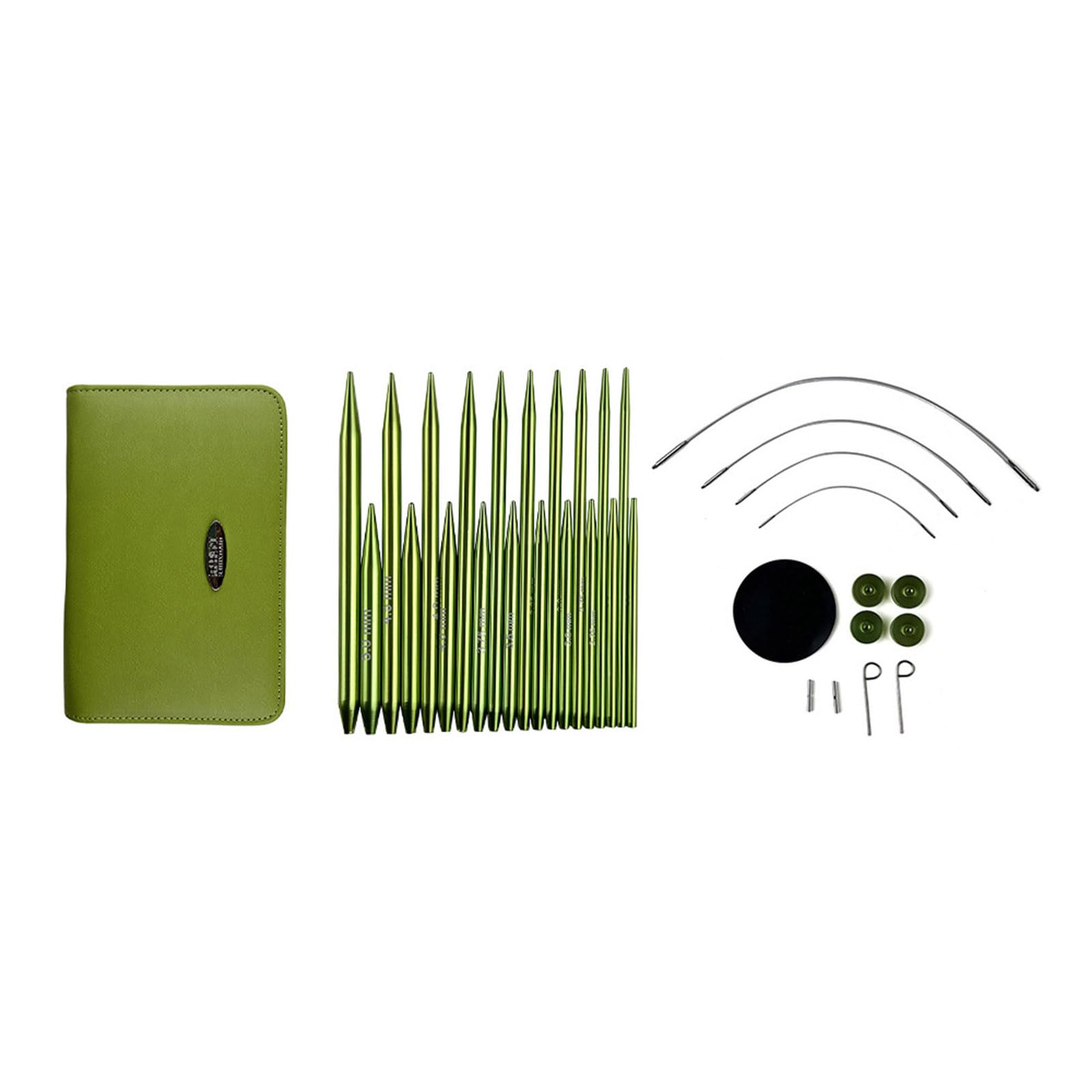 10Pairs of Aluminum Circular Knitting Needle Interchangeable Circular Knitting Needle Set for Sweater Sock Aluminum Set