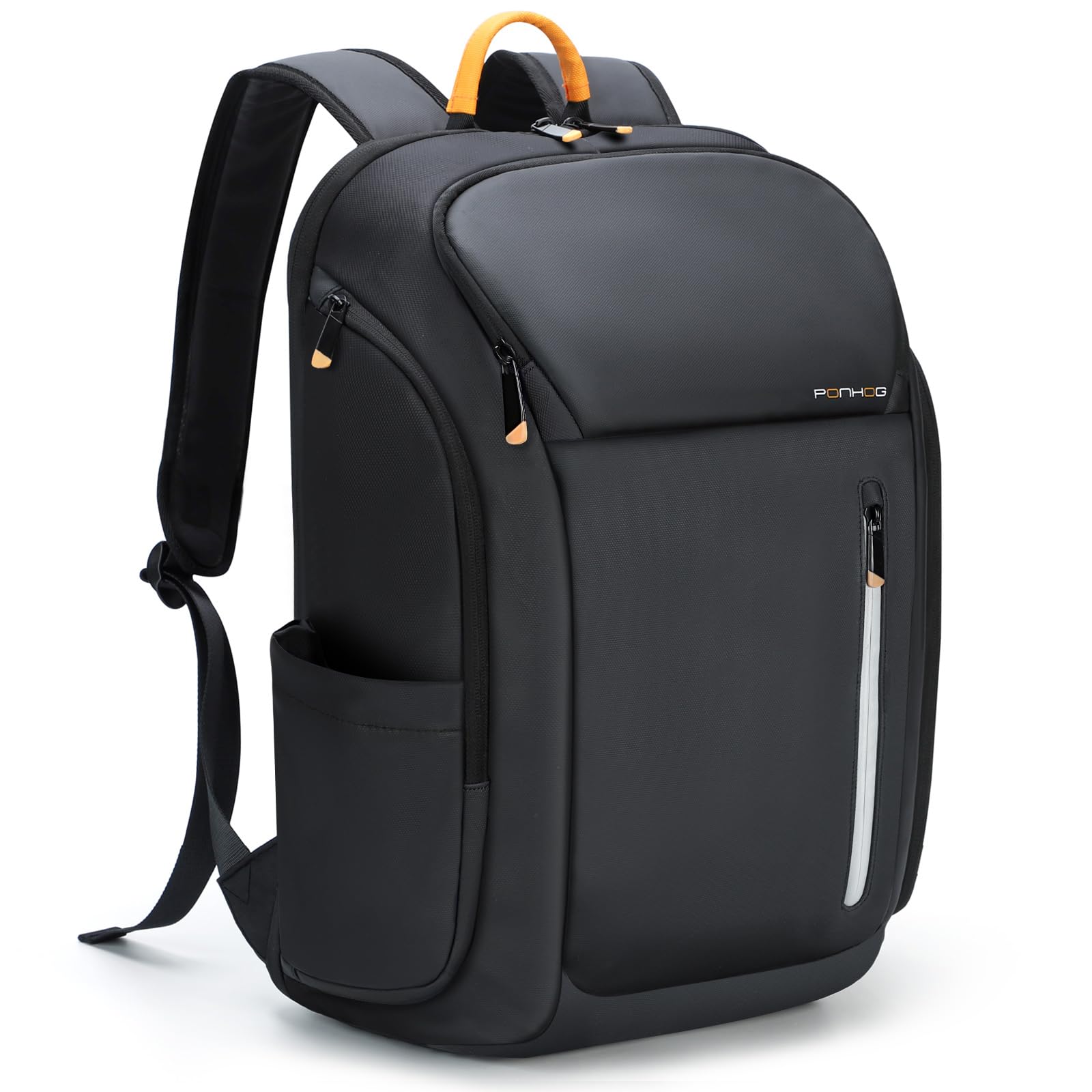 Ponhog Rucksack Herren, Groß Laptop Rucksack 17 Zoll, Reiserucksack mit Anti Diebstahl Computerfach, Laptoptasche für Reise Business Arbeit Weekender, Schwarz