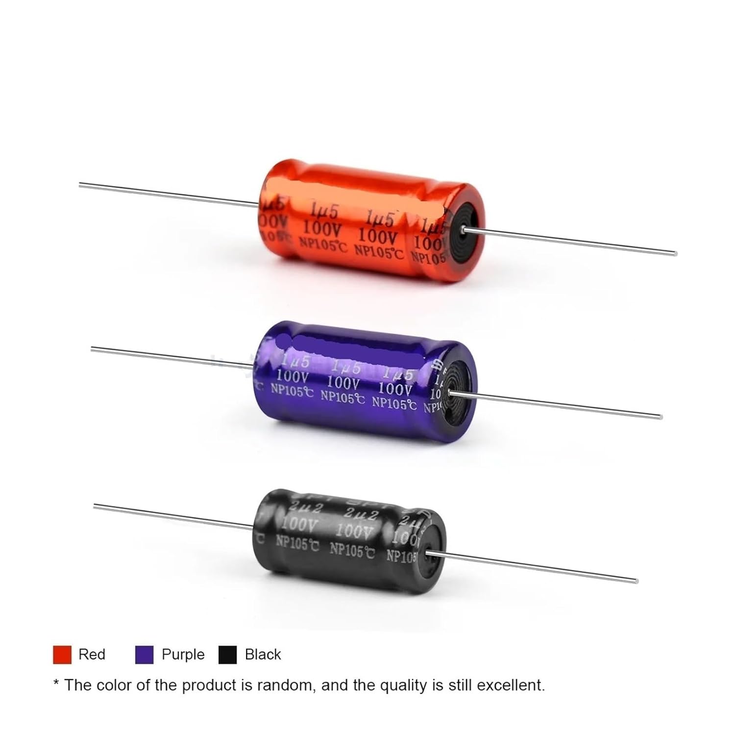 2 Pieces 100V Audio Amplifier Capacitor Crossover Divider Polypropylene Non-Polar 1.5 2.2UF 3.3UF 4.7UF 5.6UF 6.8UF(100V2.2UF 10x22)