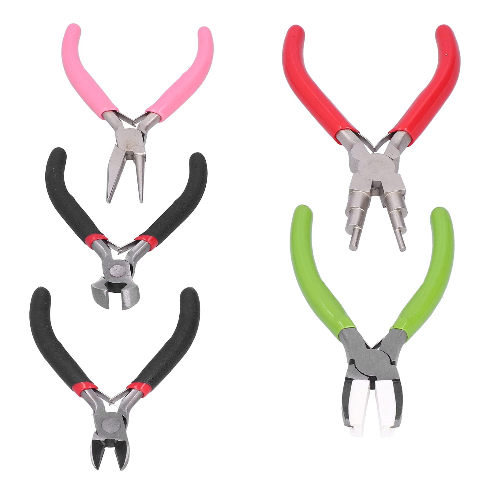Pinze Professionali Per Gioielli Set 5 Pezzi Kit Di Attrezzi Per Avvolgimento E Crimpatura In Acciaio Ad Alto Tenore Di Carbonio Con Manico In Gomma Per Creazione Di Gioiel