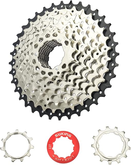 CYSKY 9 Speed Cassette 11-25T/11-28T/11-32T/11-36T/11-40T/11-42T Cassette Fit for Mountain Bike, Road Bicycle, MTB, BMX, Sram Sunrace Shimano ultegra xt (Light Weight)
