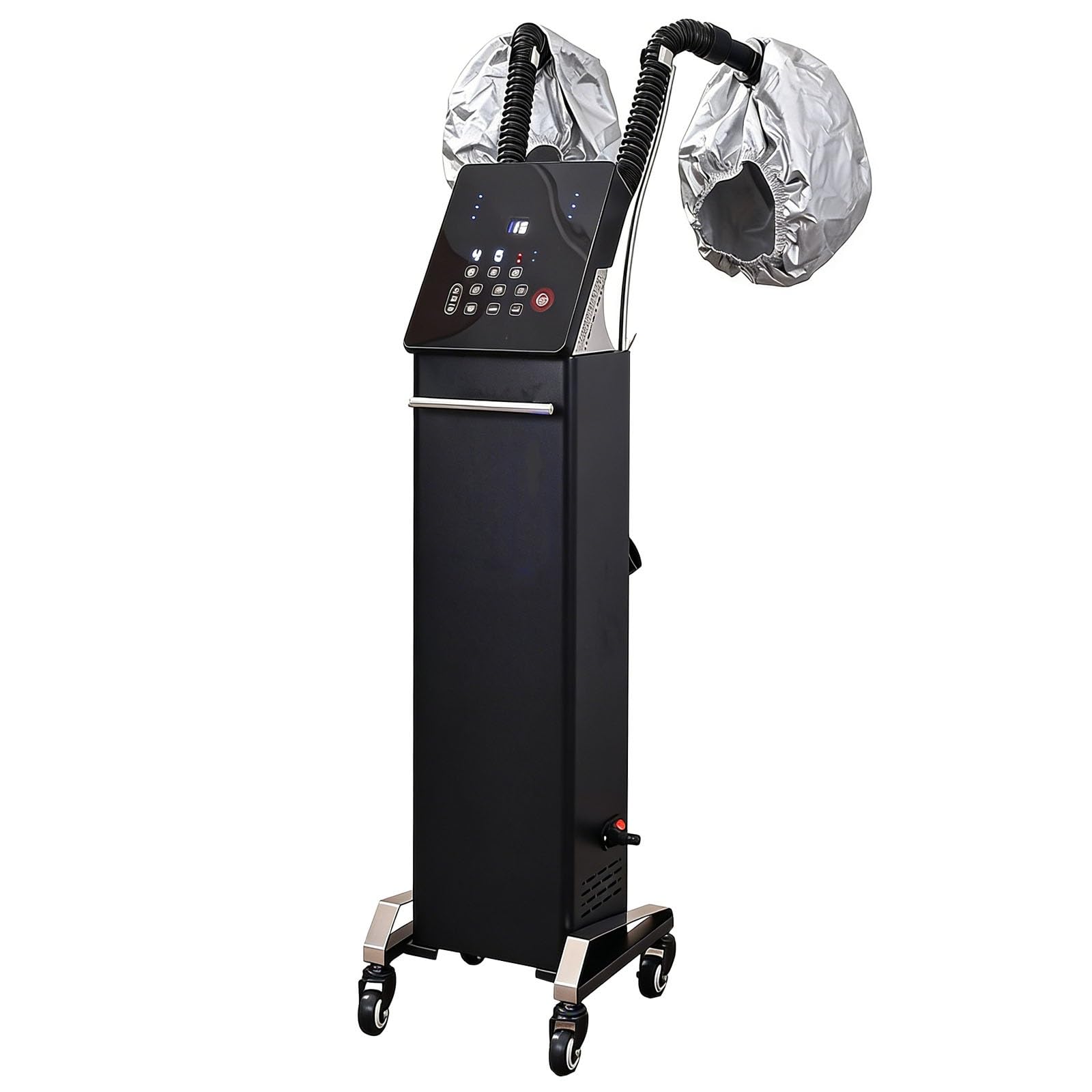 Vaporizzatore professionale for capelli nano con 2 cappucci vaporizzatori, macchina for il trattamento dell'olio di ozono con micro nebulizzazione da 700 W(Black)
