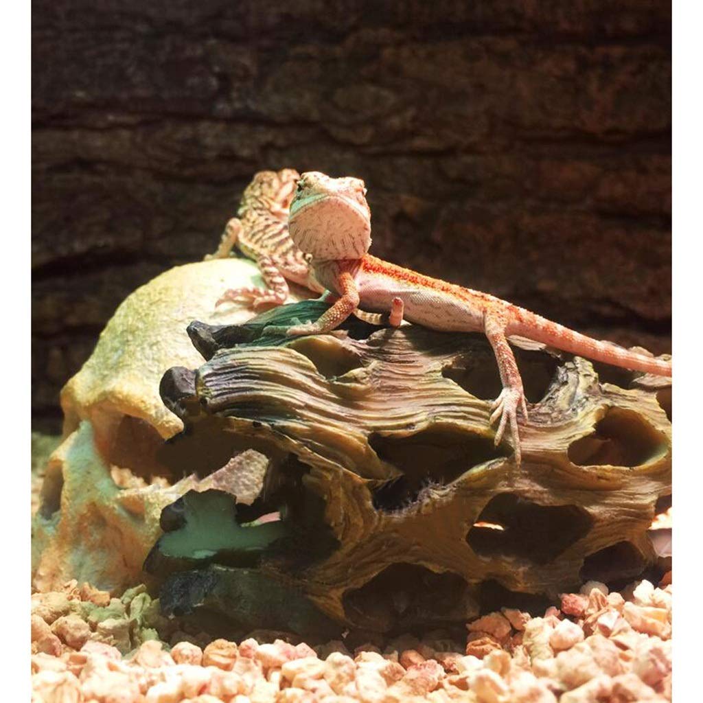 Escondite de reptiles con agujero para árbol, caja de cueva para reptiles, decoración de esquina de hábitat, escondites de tortugas, lagartos y serpientes, accesorios para cajas de reptiles, adornos