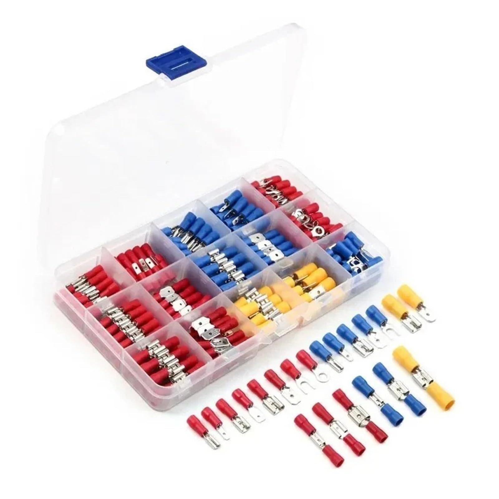 102/280/480 Pz Assortiti Terminali A Forcella Cavo Isolato Giunto di Testa Connettore Filo Elettrico A Crimpare Anello Forcella Set Capicorda ad anello Kit(280pcs)