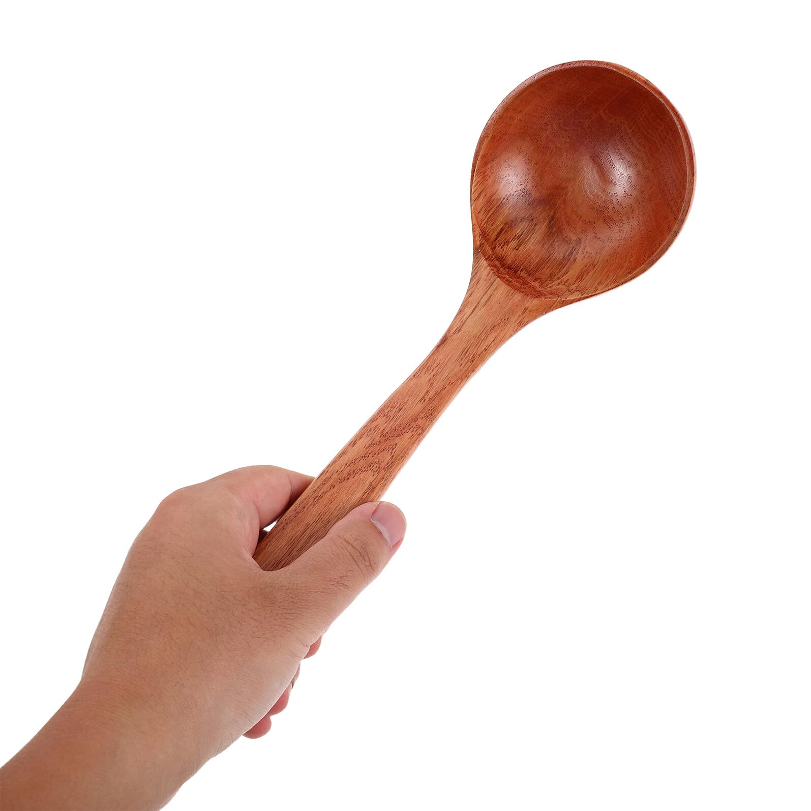Cucharón de Madera Maciza de 30X92 CM para Sopa y Ramen Cucharón Antiadherente con Mango Largo Ergonómico Utensilio de Cocina Versátil para Mezclar y Servir en Cocina Oriental