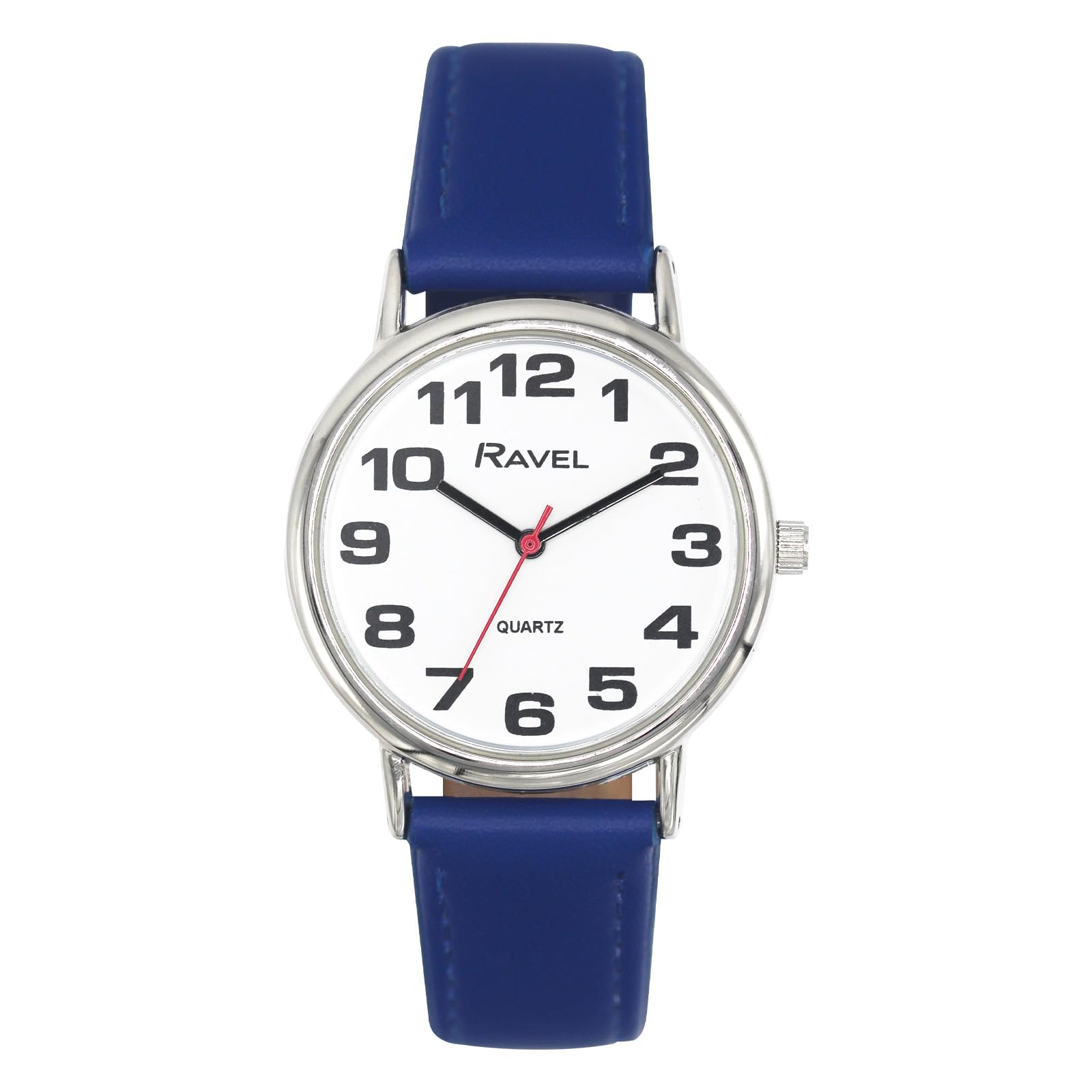 Ravel Women's Easy Read Watch with Big Numbers - Analogue Quartz - R0105.50.2A - Blue/Silver Tone/White Dial