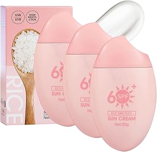 Crema solar de pulpa cruda de arroz con SPF60...