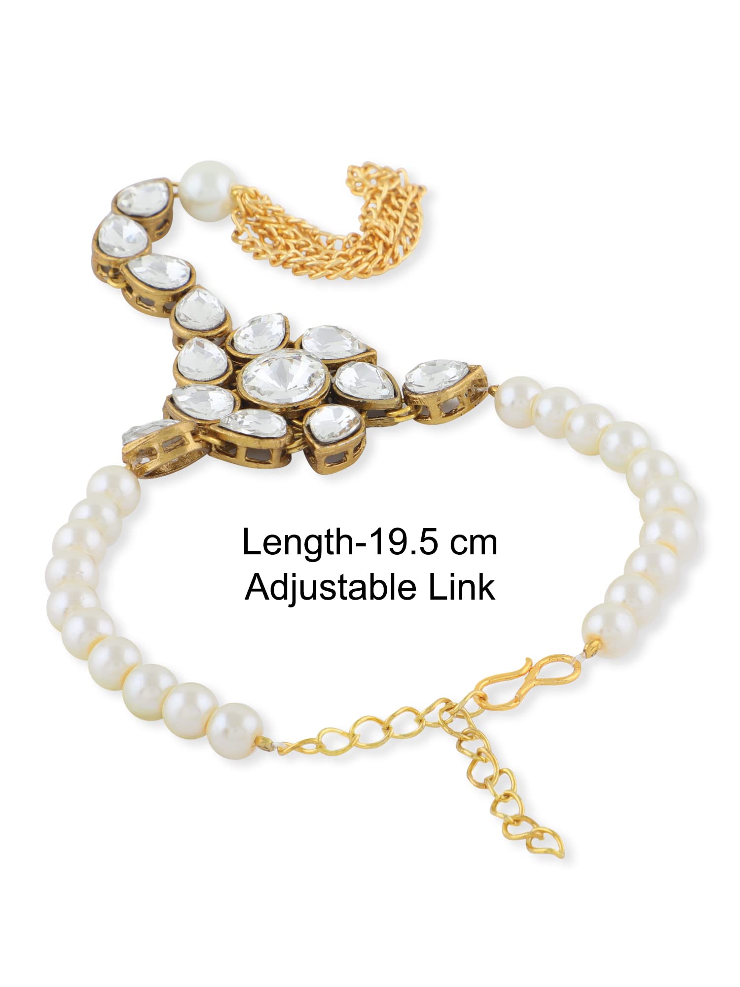 Tone Crystal Shine Stones & Ring Bracelet For Women