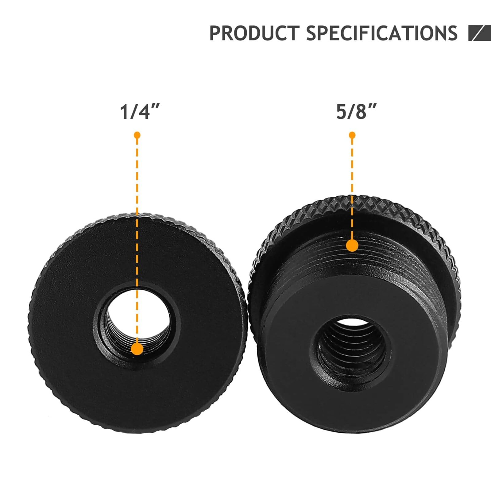 4 Pack Mic Stand Adapter 1/4 Female to 5/8 Male Screw Adapter Thread Tripod Screw Adapter for Microphone Stand Mount to Camera Tripod - Image 2