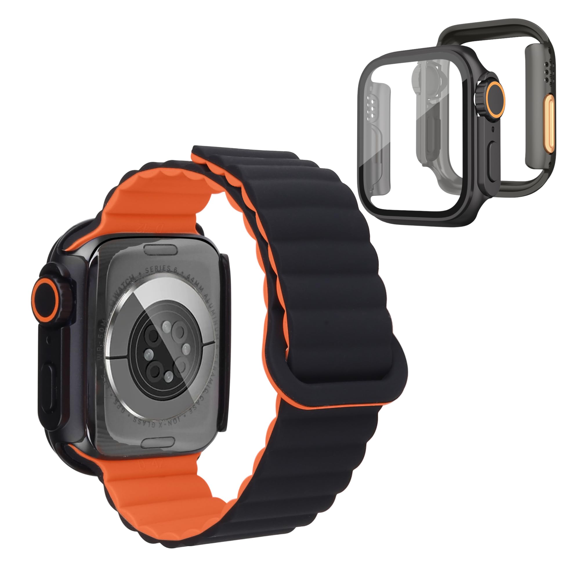OBJECT GEEK Apple Watch Strap + Case for iwatch Series 4, 5, 6, 7, 8, 9, SE, & SE 2nd Gen, Silicon Smart Watch Strap for Men & Women, Sports Watch - Black (40mm,41mm,44mm,45mm)-image-28
