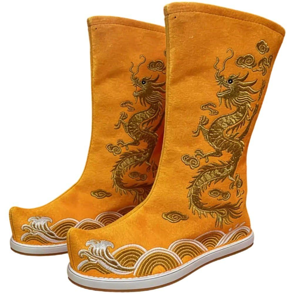 Bottes impériales chinoises de scène brodées main pour opéra et danse