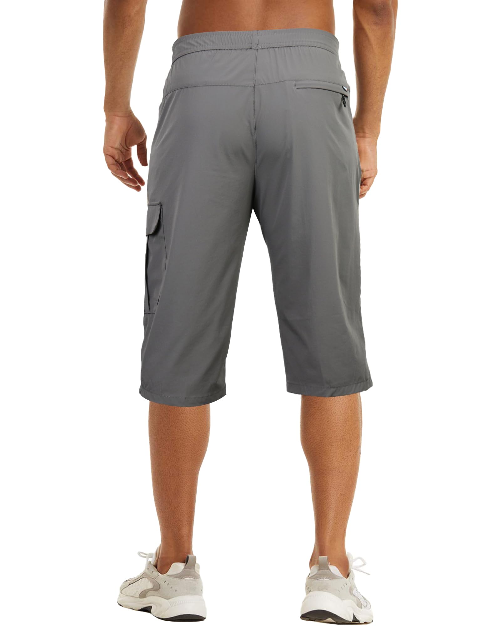 NANAMEEI Pantalones cortos 3/4 para hombre, resistentes al agua, cargo al aire libre, pantalones cortos de senderismo para hombre, elásticos, trekking, MTB, pantalones largos de verano Serren