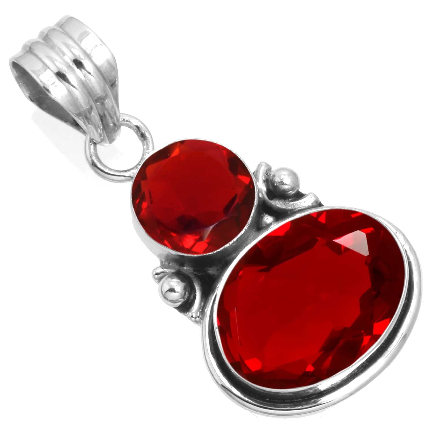 925 Sterling Silver Handmade Pendant for Women Oval Round 2 Gemstone Statement Jewelry for Gift (99509_P) - Review, Price and Buying Guide