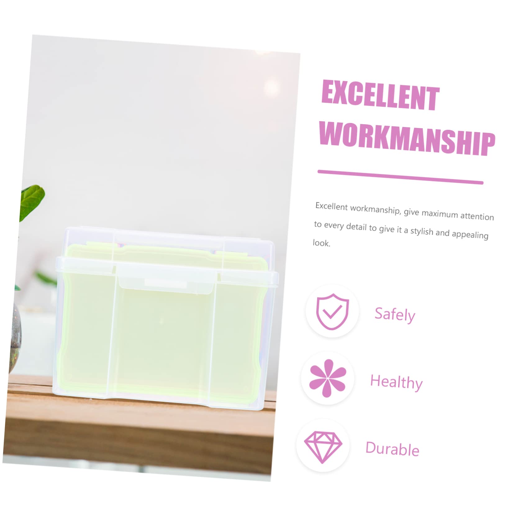 Cabilock Fotobox aus Tragbarer Fotoorganizer Kartenaufbewahrungsbox für Postkarten Fotos und Kleinteile