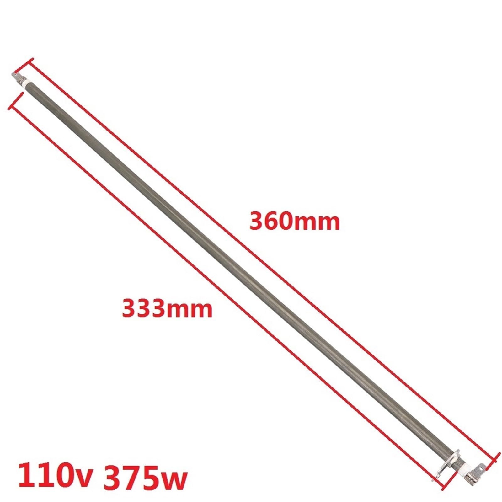 Heizelement 110V Lufterhitzer for Elektroofen Widerstand mit Metallblech 250W/275W/310W/375W 2Stk(375W 360mm)