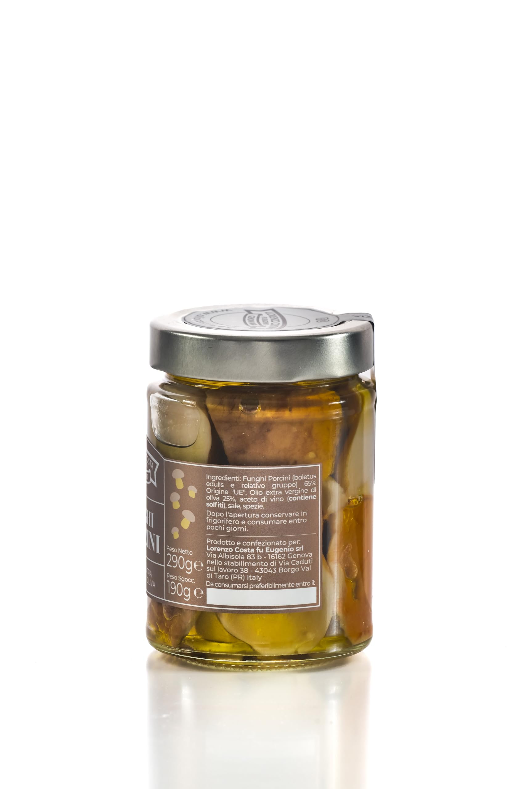 LORENZO COSTA FU EUGENIO Funghi porcini sott'olio | Funghi porcini sottolio | Porcini sottolio | Porcini sott' olio extravergine di oliva | Vasetto da 290gr