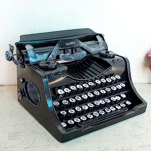 KHYTEBV Máquina de Escribir clásica Vintage, Modelo Negro, Manual, con Teclado de Hierro, Ideal para fotografía, Regalo de cumpleaños y Festivales.