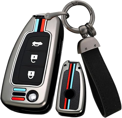 Miniatura 10 de ontto Soporte para llavero de 3 botones para llave plegable Nissan Flip, cubierta de llave de metal con llavero, plateado