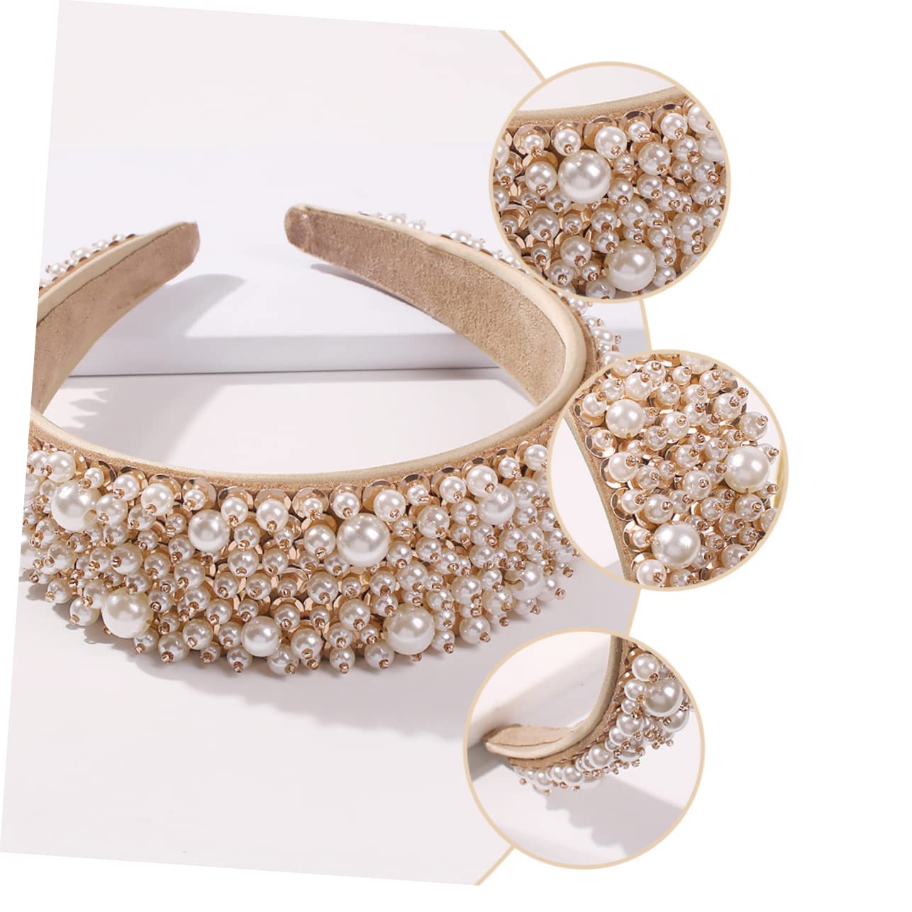 FRCOLOR 3 Piezas diadema de aro de pelo de sombreros para mujeres accesorio para el cabello para diademas de brillo para bonita diadema aro de pelo de moda paño